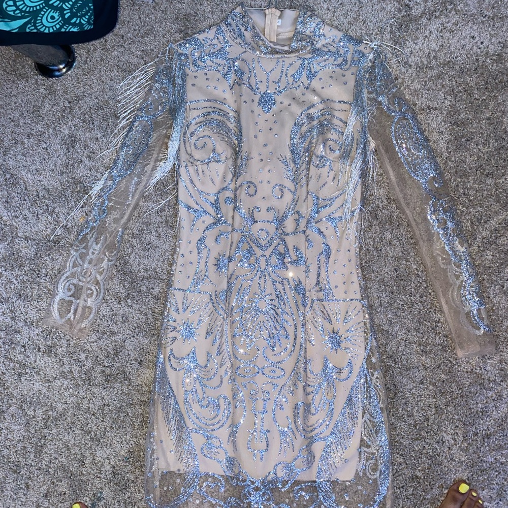 Tight Fitted Glitter/Tassel Dress